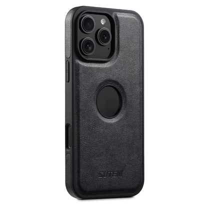 Suteni iPhone Case Wireless Charging Magnet Case with Smooth Texture Luxury Faux Leather