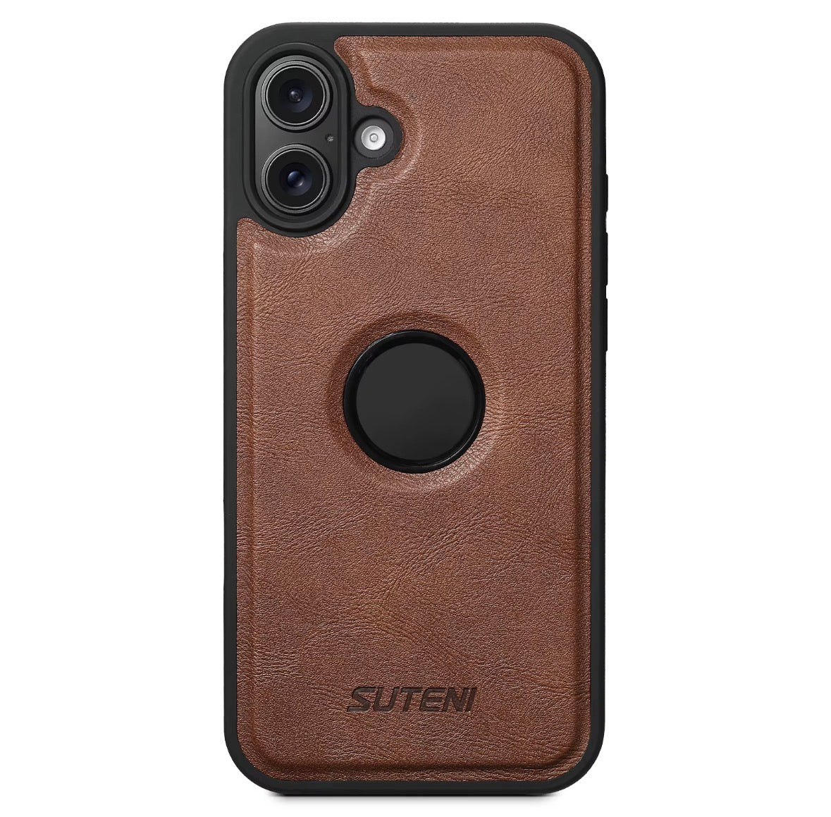 Suteni iPhone Case Wireless Charging Magnet Case with Smooth Texture Luxury Faux Leather