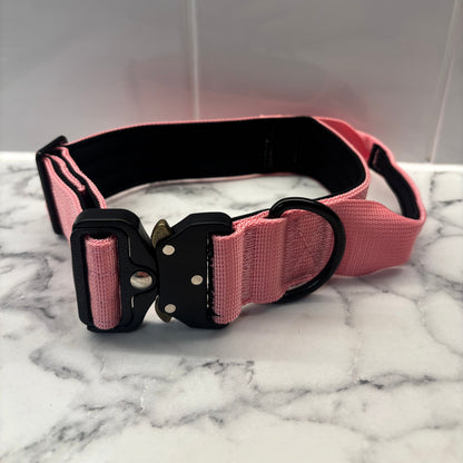 Pink Nylon Tactical Heavy Duty Dog Collar