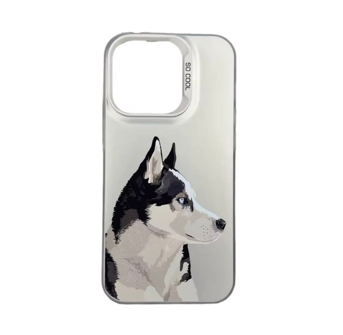 Husky iPhone Case Electroplated Silver Key TPU Mobile Phone Case