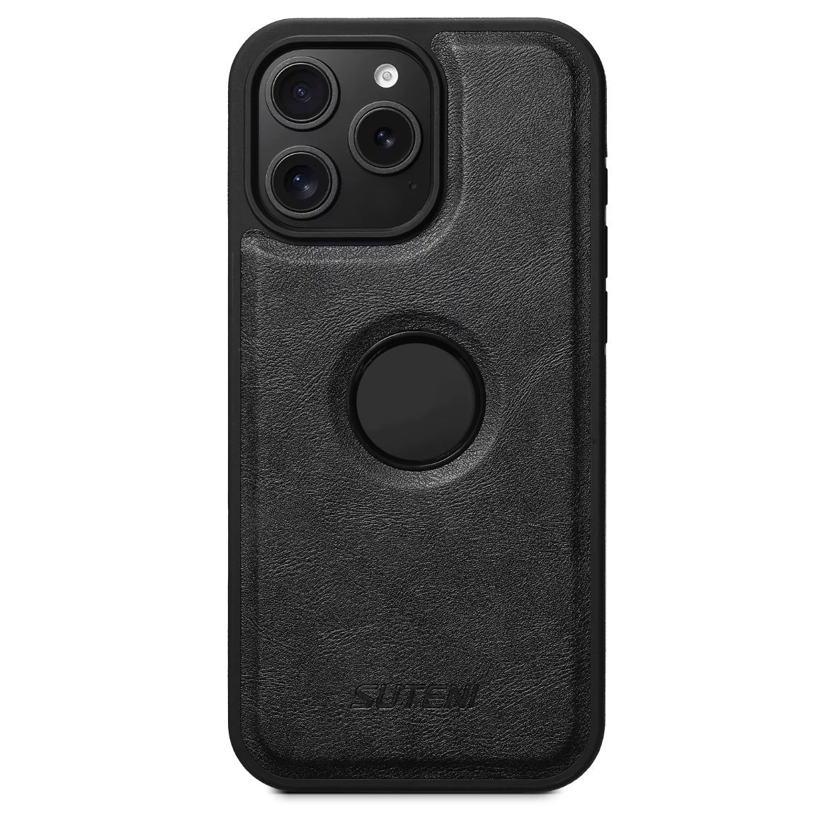 Suteni iPhone Case Wireless Charging Magnet Case with Smooth Texture Luxury Faux Leather