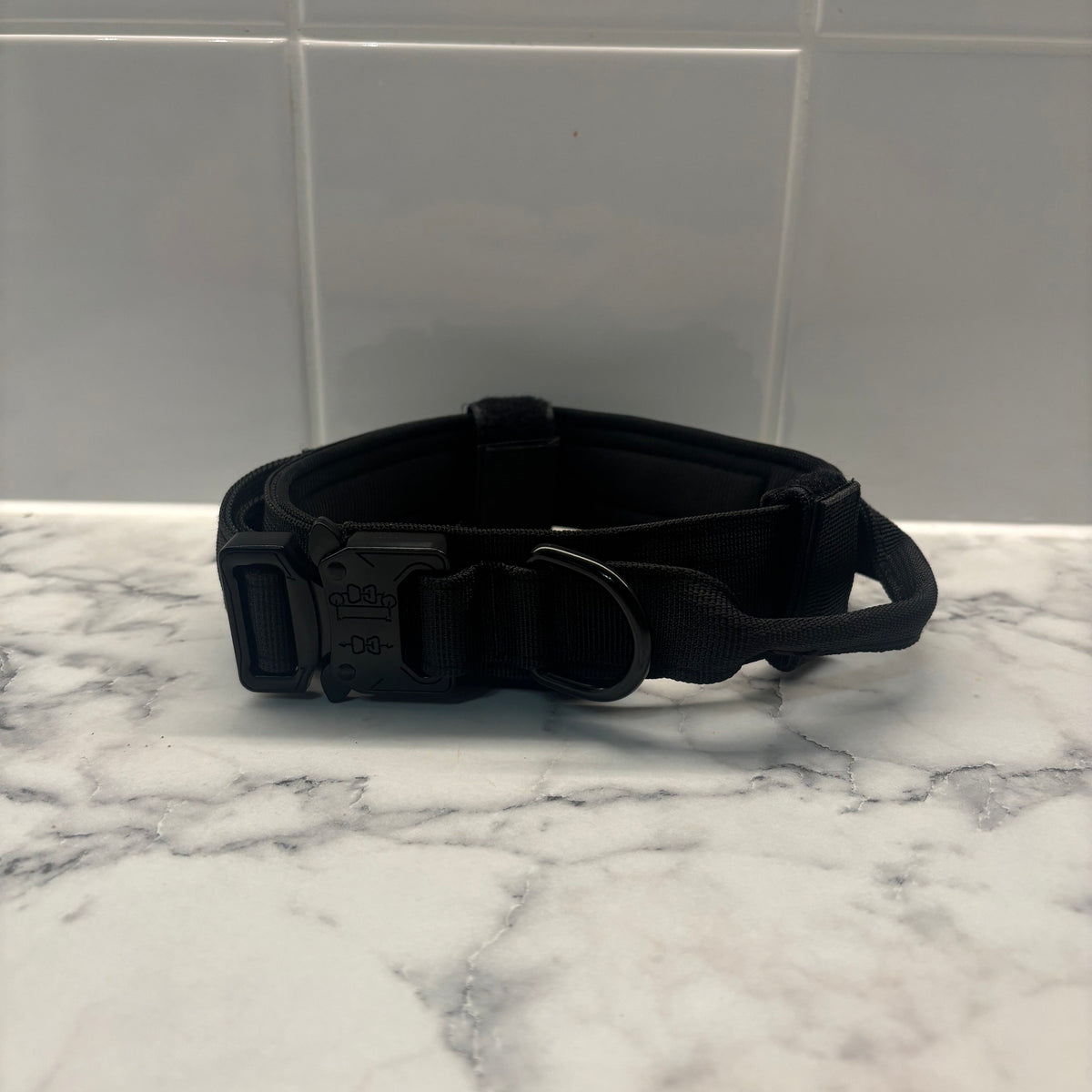 Black Oxford Tactical Dog Collar