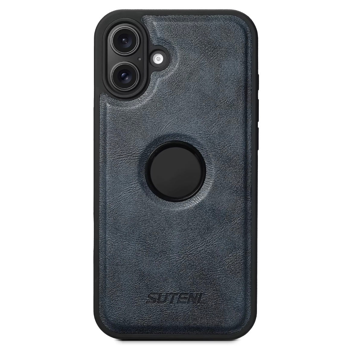 Suteni iPhone Case Wireless Charging Magnet Case with Smooth Texture Luxury Faux Leather