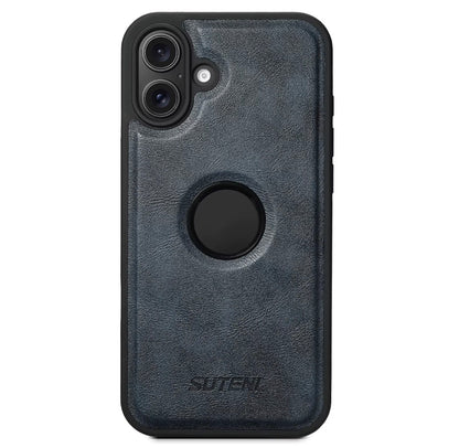 Suteni iPhone Case Wireless Charging Magnet Case with Smooth Texture Luxury Faux Leather