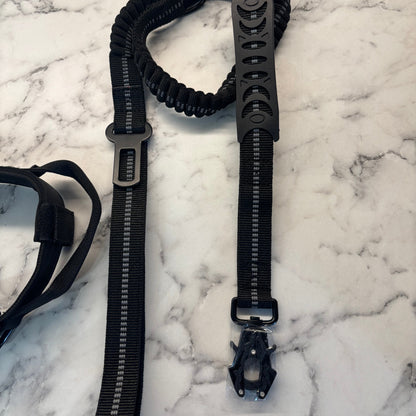 Tactical Dog Collar and Lead Set (2 in 1 Lead and Pet Car Seat Belt)
