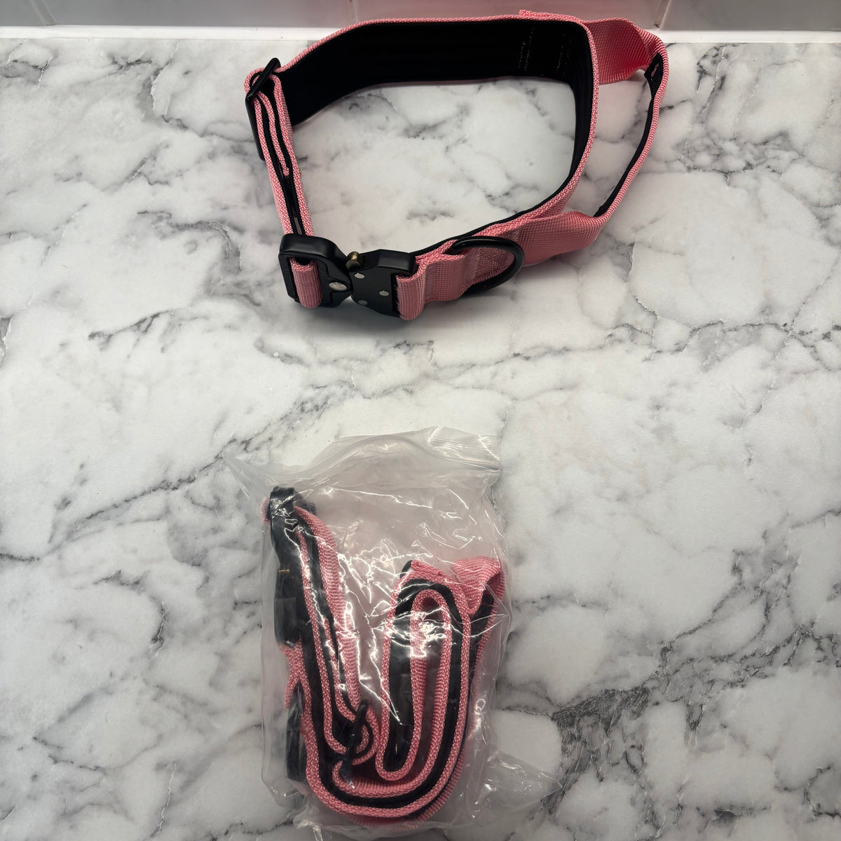Pink Nylon Tactical Heavy Duty Dog Collar