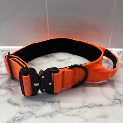Orange Nylon Tactical Heavy Duty Dog Collar