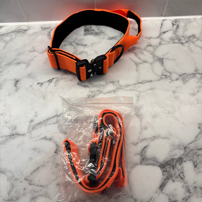 Orange Nylon Tactical Heavy Duty Dog Collar