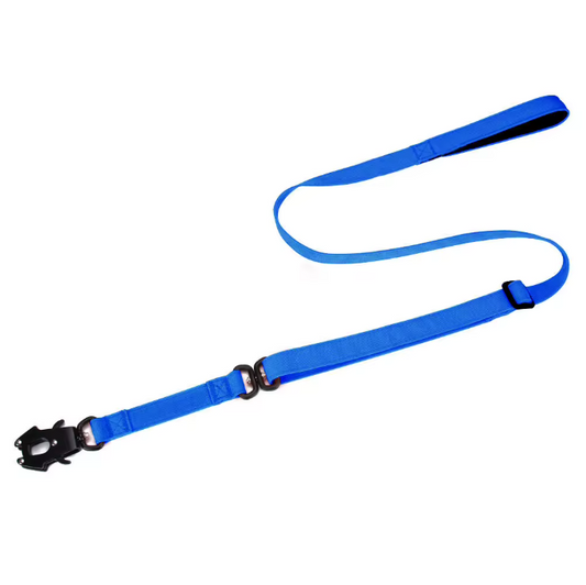 Blue Nylon Tactical Heavy Duty Dog Collar and Lead Set