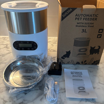 Automatic Stainless Steel Smart Pet Feeder 3L