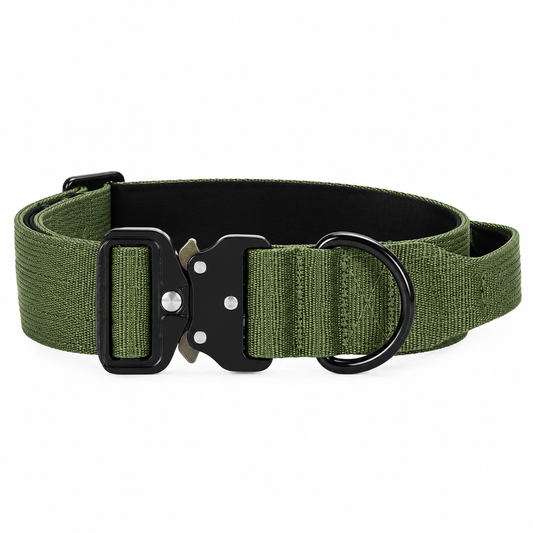 Army Green Nylon Tactical Heavy Duty Dog Collar
