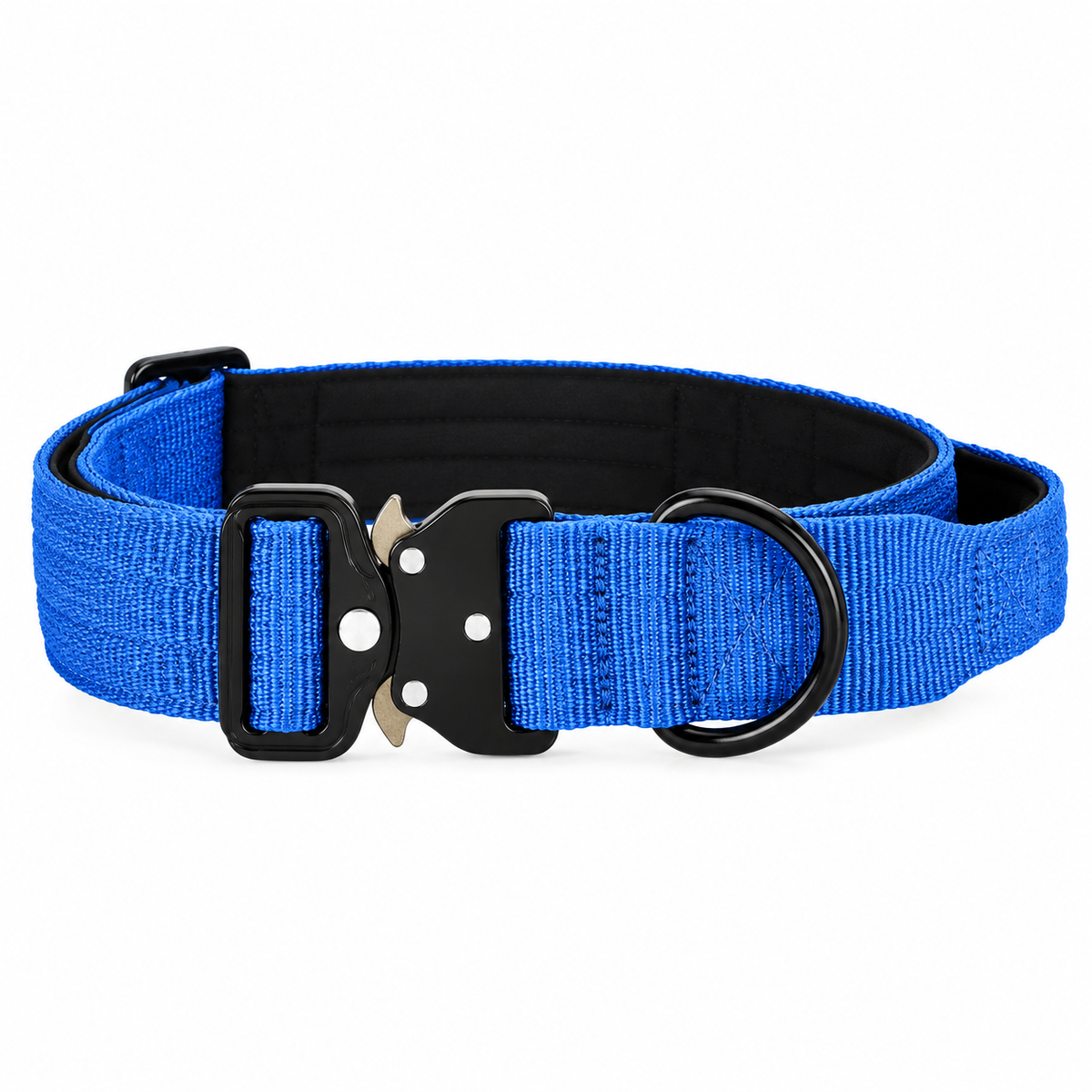 Blue Nylon Tactical Heavy Duty Dog Collar