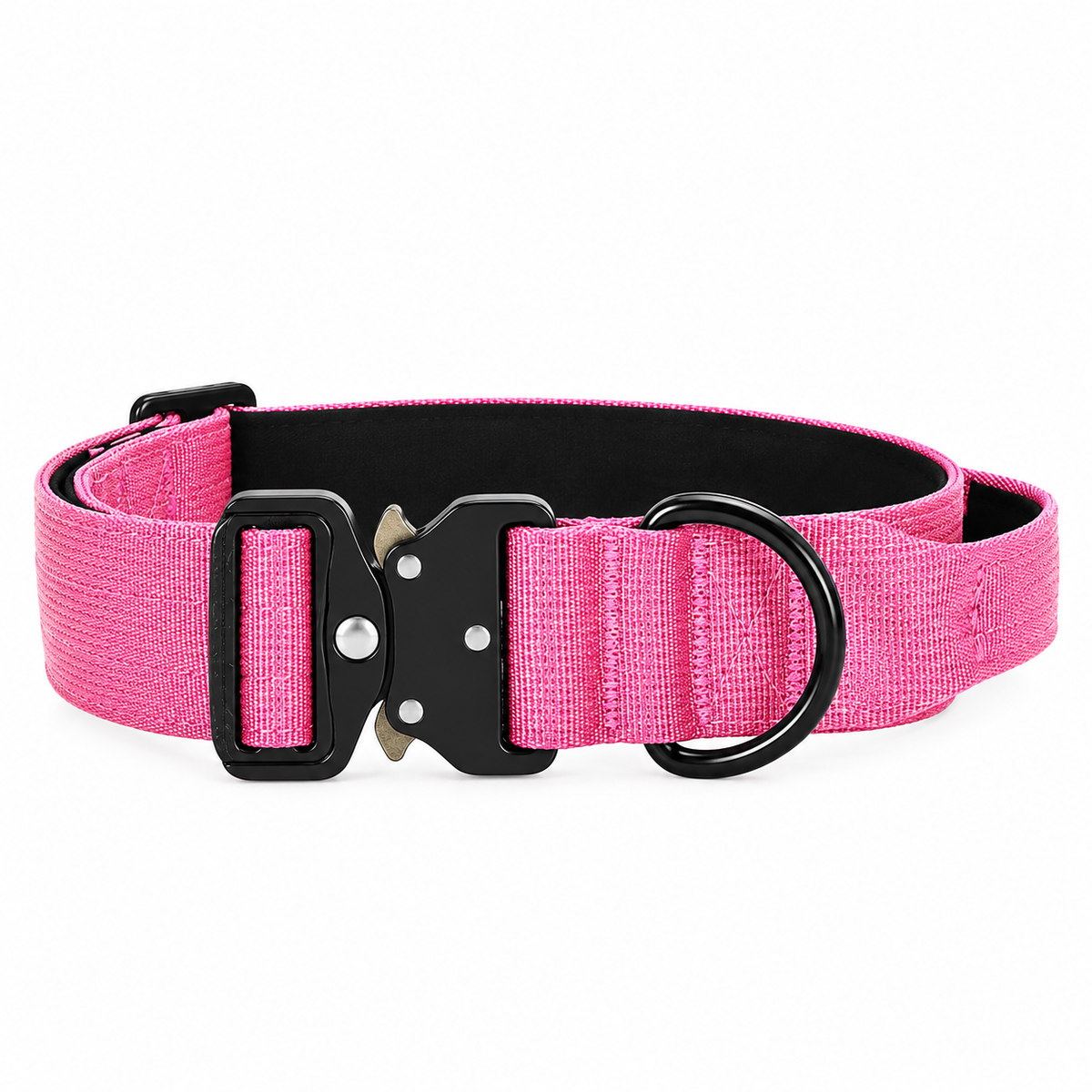 Pink Nylon Tactical Heavy Duty Dog Collar