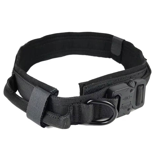 Black Oxford Tactical Dog Collar