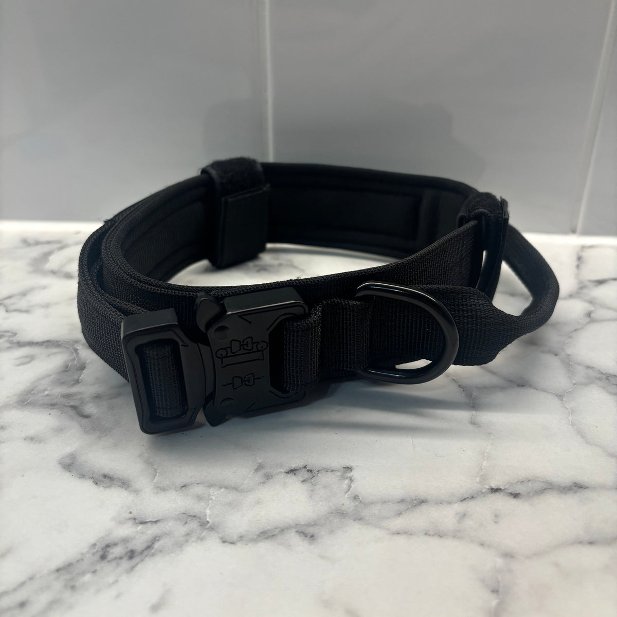 Black Oxford Tactical Dog Collar