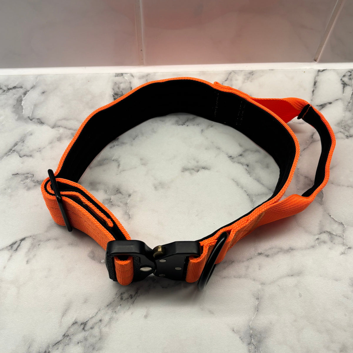 Orange Nylon Tactical Heavy Duty Dog Collar