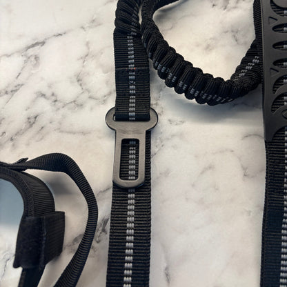 Tactical Dog Collar and Lead Set (2 in 1 Lead and Pet Car Seat Belt)