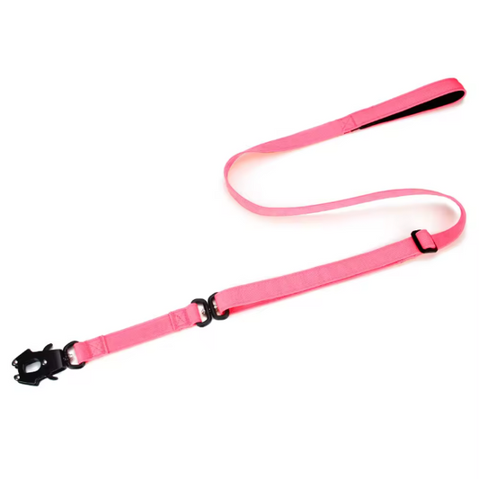 Pink Nylon Tactical Heavy Duty Dog Collar and Lead Set